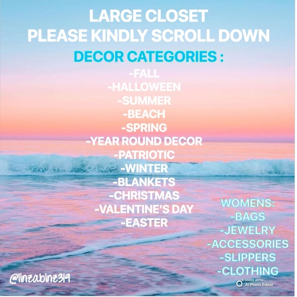 Closet Categories- Please Scroll Down To See More Selections - Picture 1 of 2